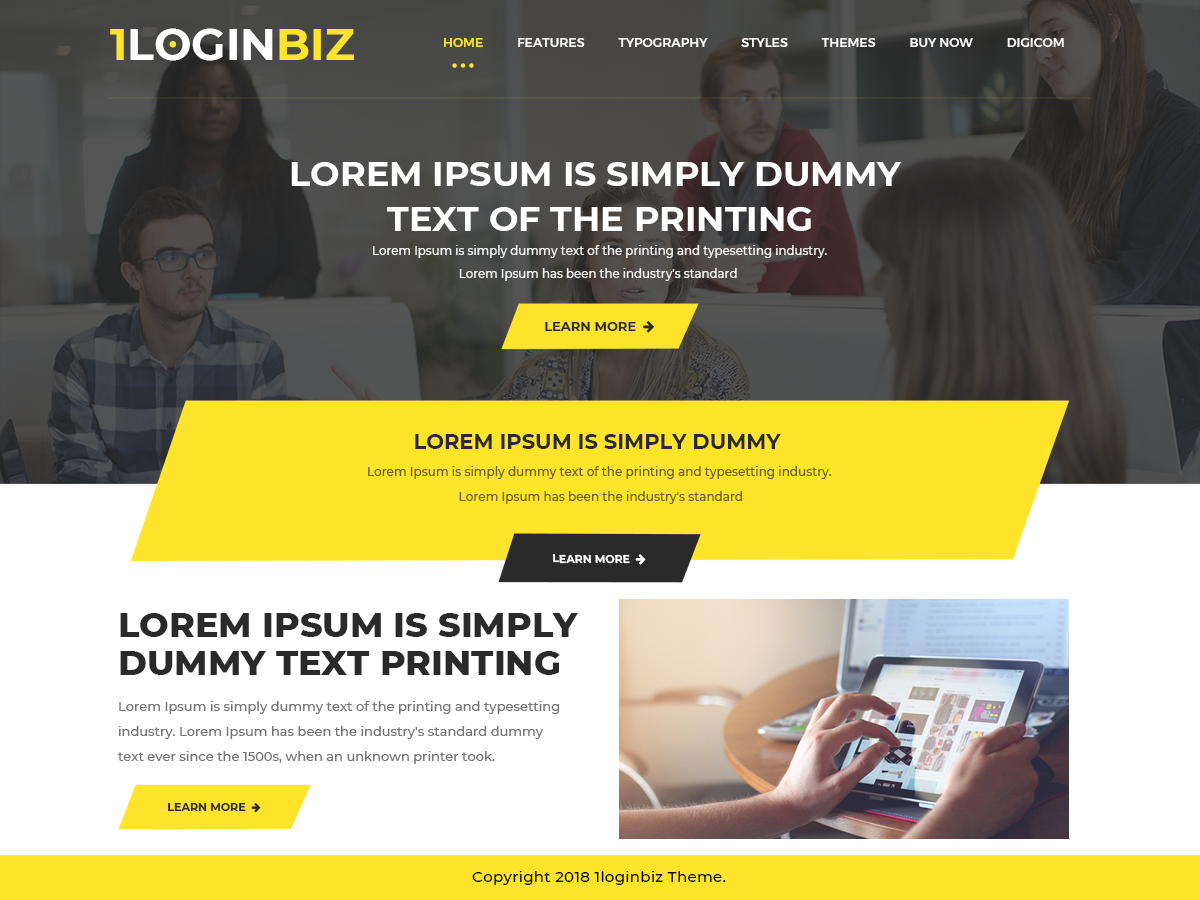 OneLoginBiz theme screenshot