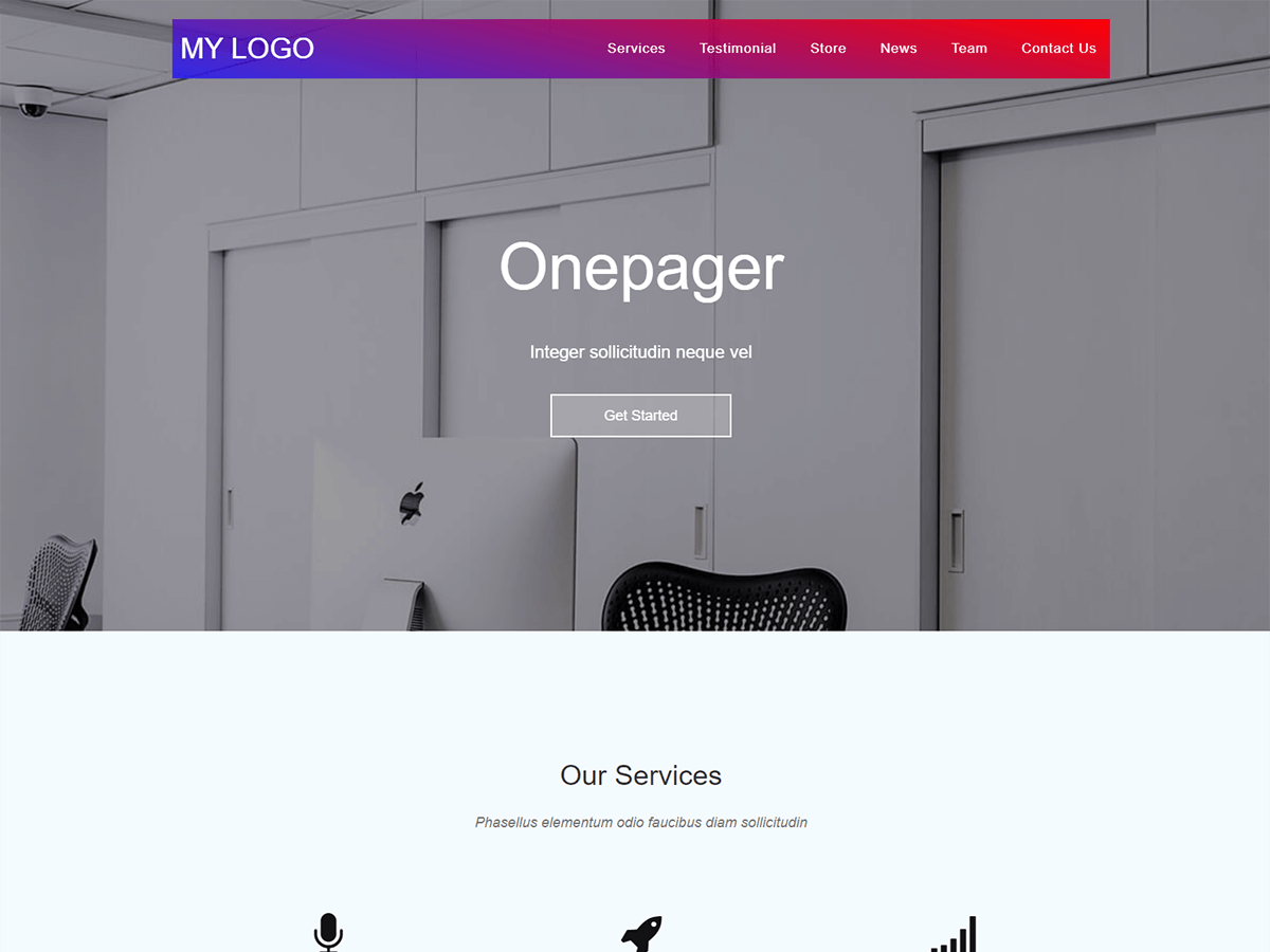 onepagerx theme screenshot