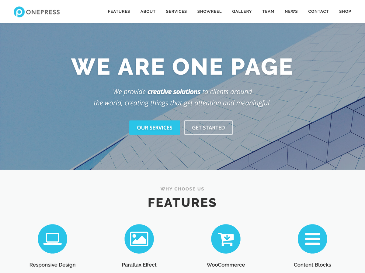OnePress theme screenshot