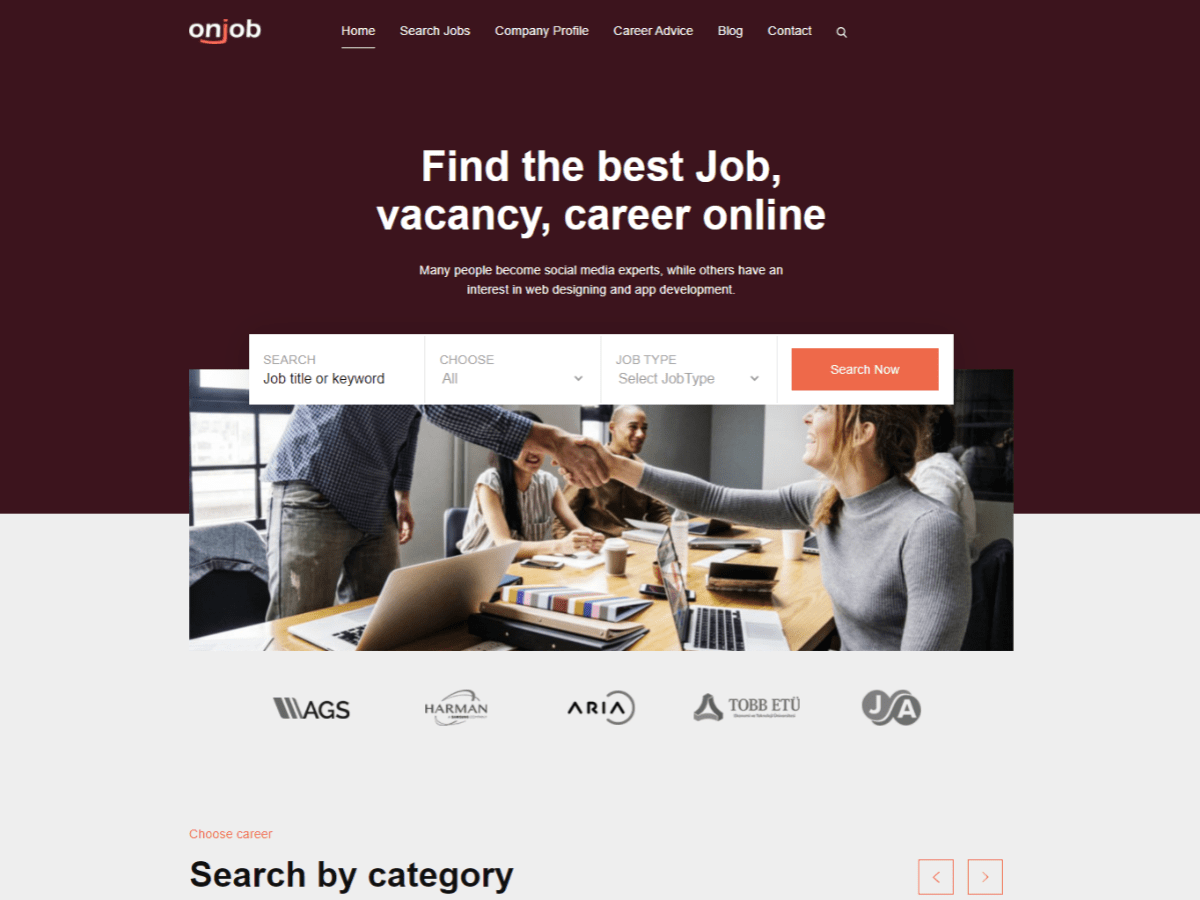 Onjob theme screenshot