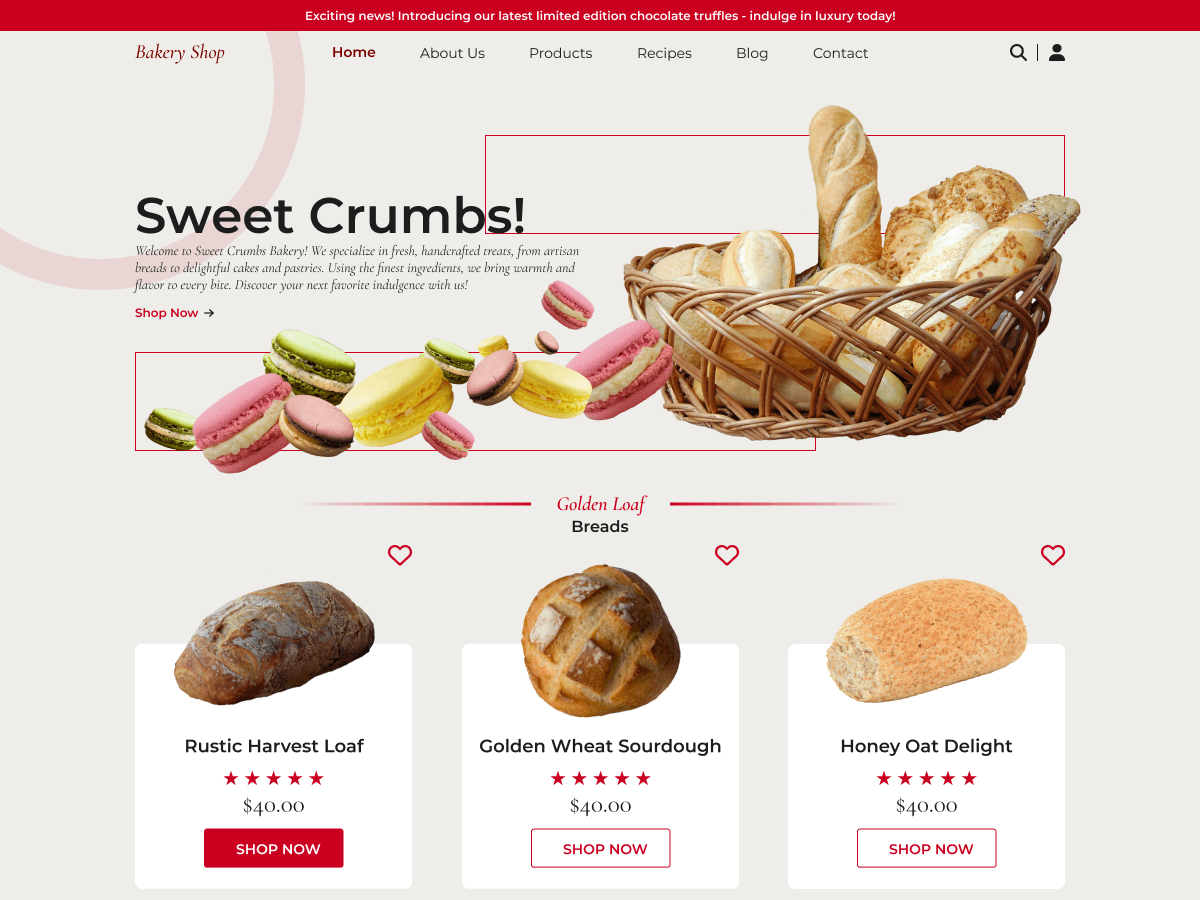 Online Bakery Shop theme screenshot