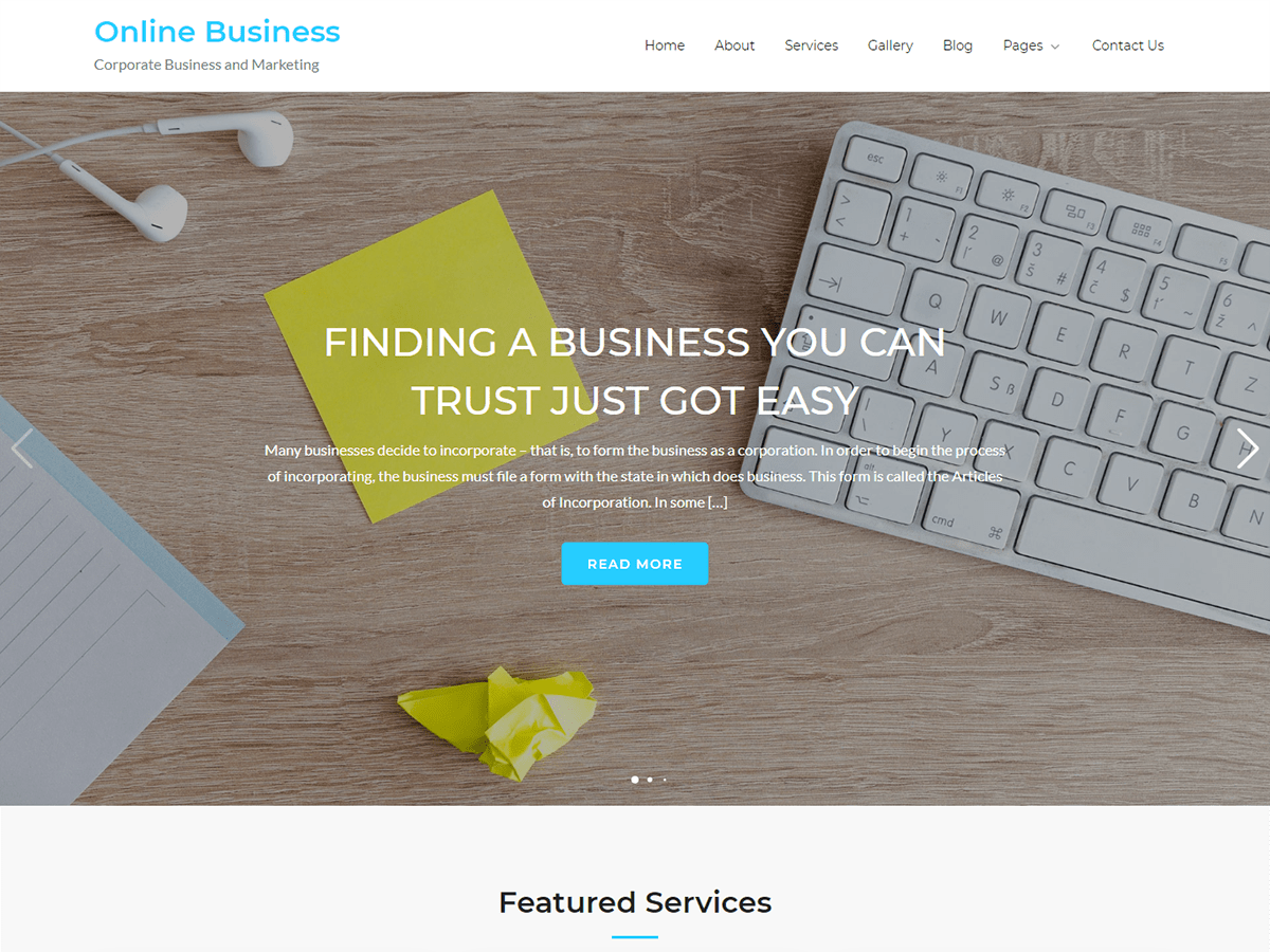 Online Business theme screenshot