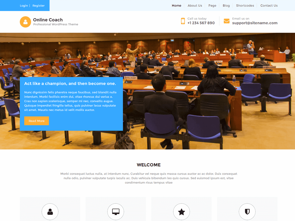 Online Coach theme screenshot