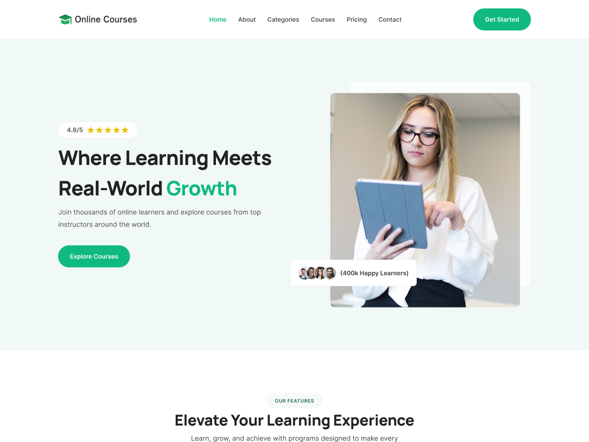 Online Courses FSE theme screenshot