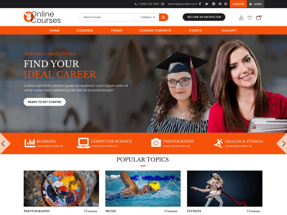 Online Courses Hub theme screenshot