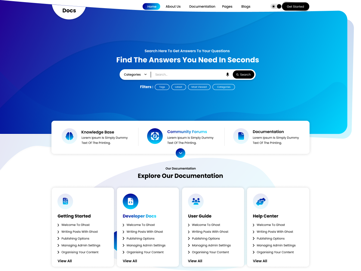 Online Documentation theme screenshot
