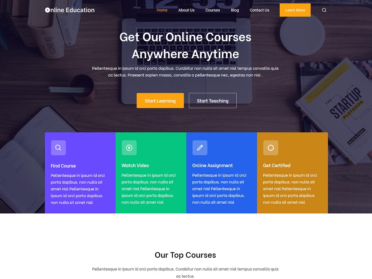 Online Education theme screenshot