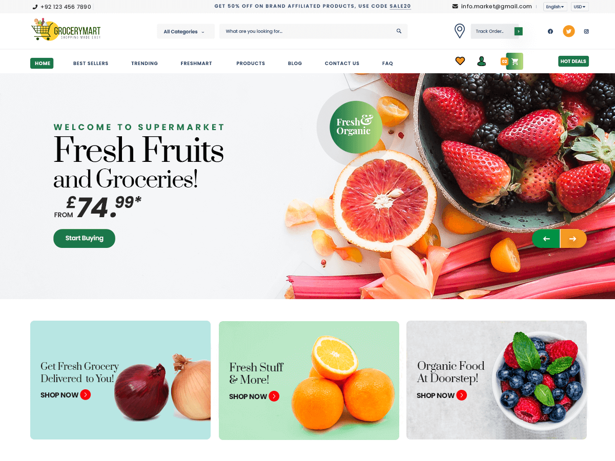 Online Grocery Mart theme screenshot
