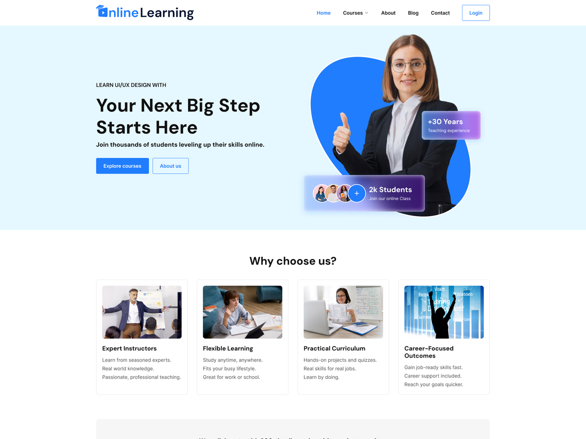 Online Learning theme screenshot