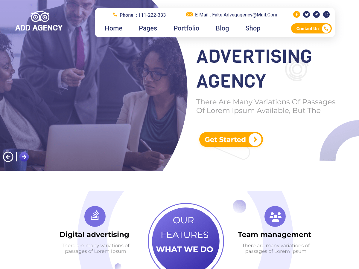 Online Marketing Agency theme screenshot