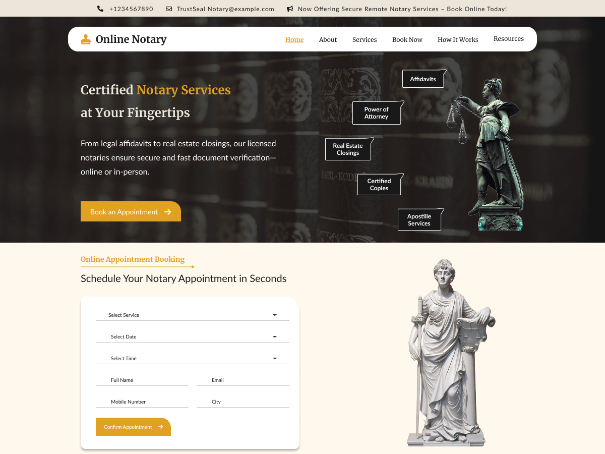 Online Notary theme screenshot