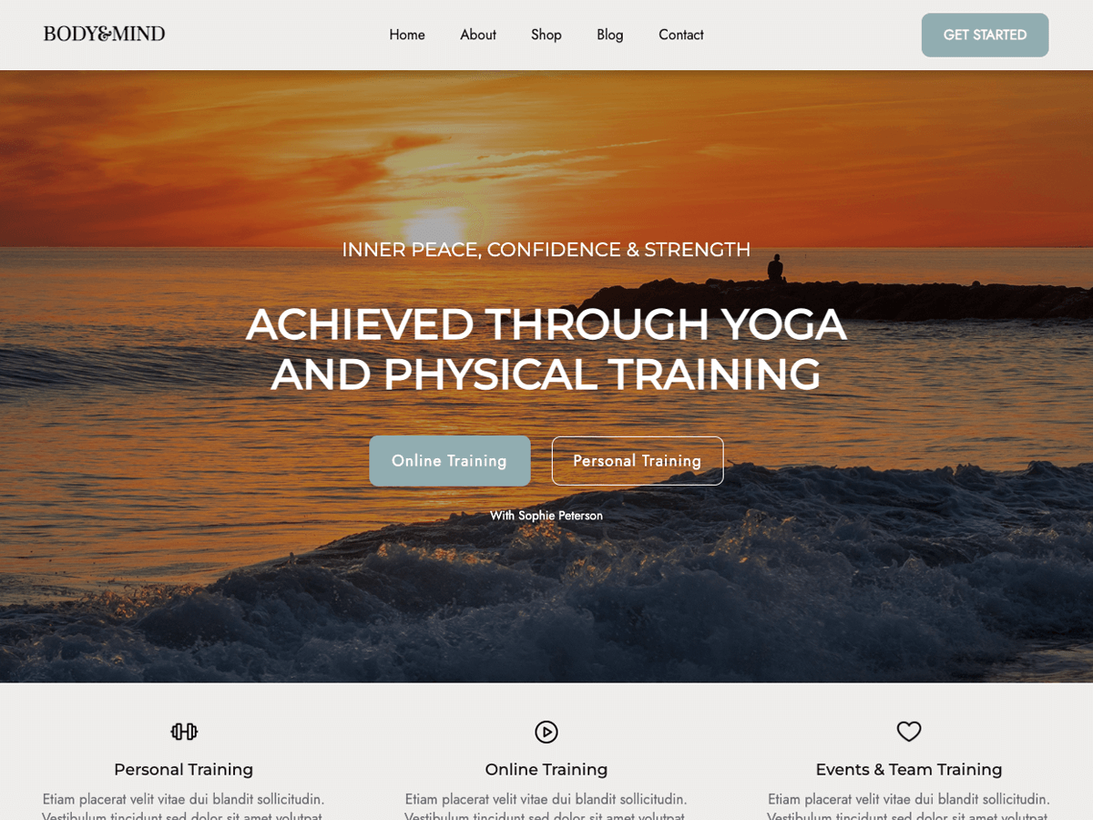 Online Personal Trainer theme screenshot
