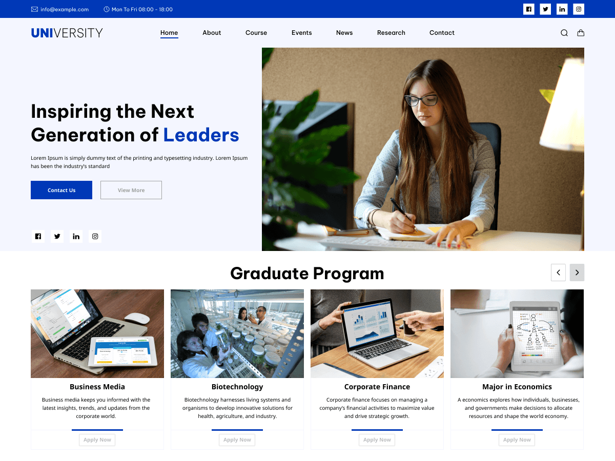 Online School Courses theme screenshot
