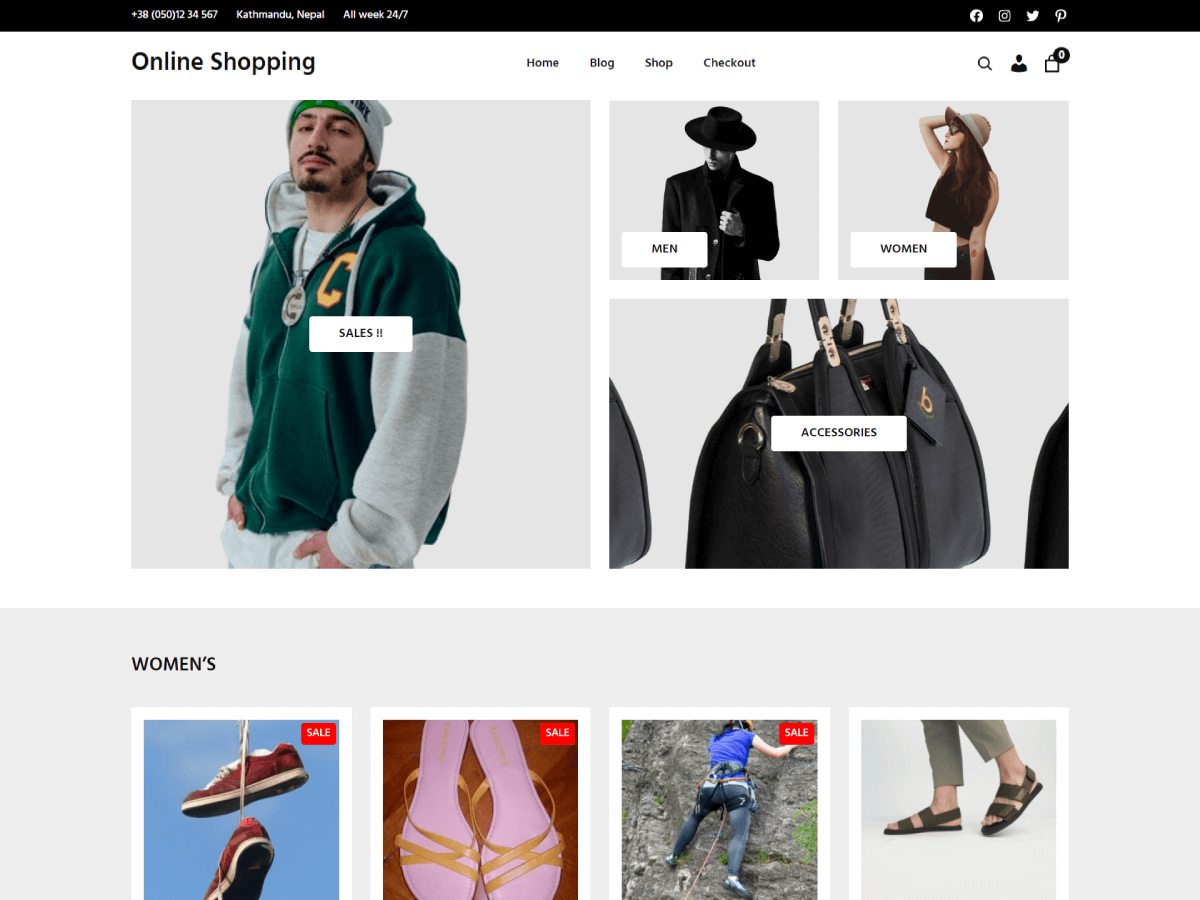 Online Shopping theme screenshot