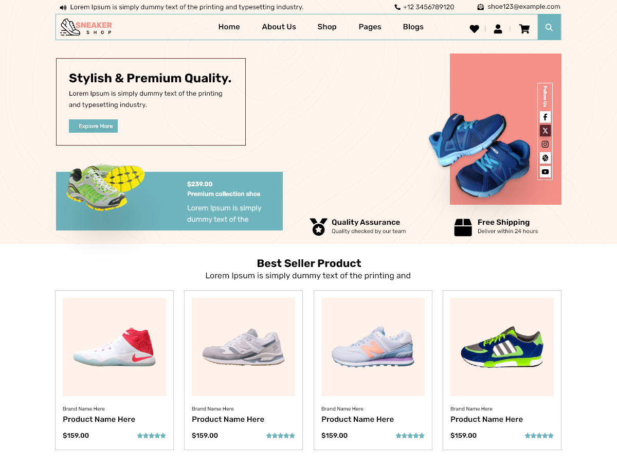 Online Sneaker Shop theme screenshot