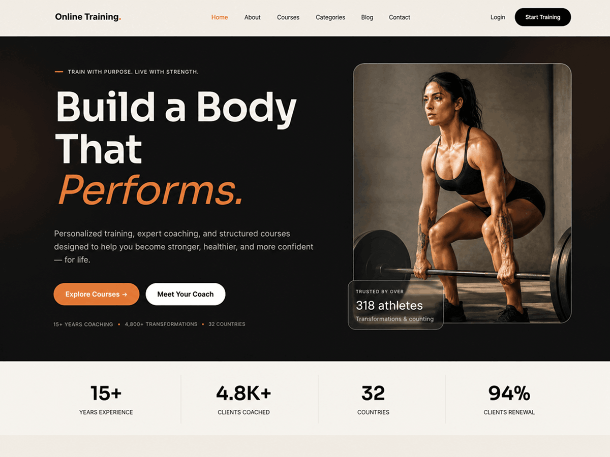 Online Training theme screenshot