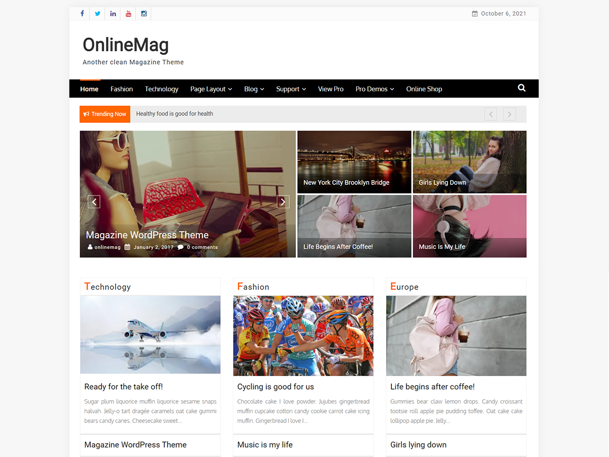 OnlineMag theme screenshot