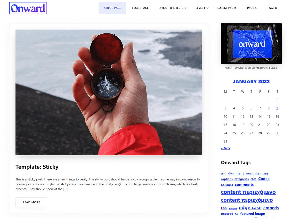 Onward theme screenshot