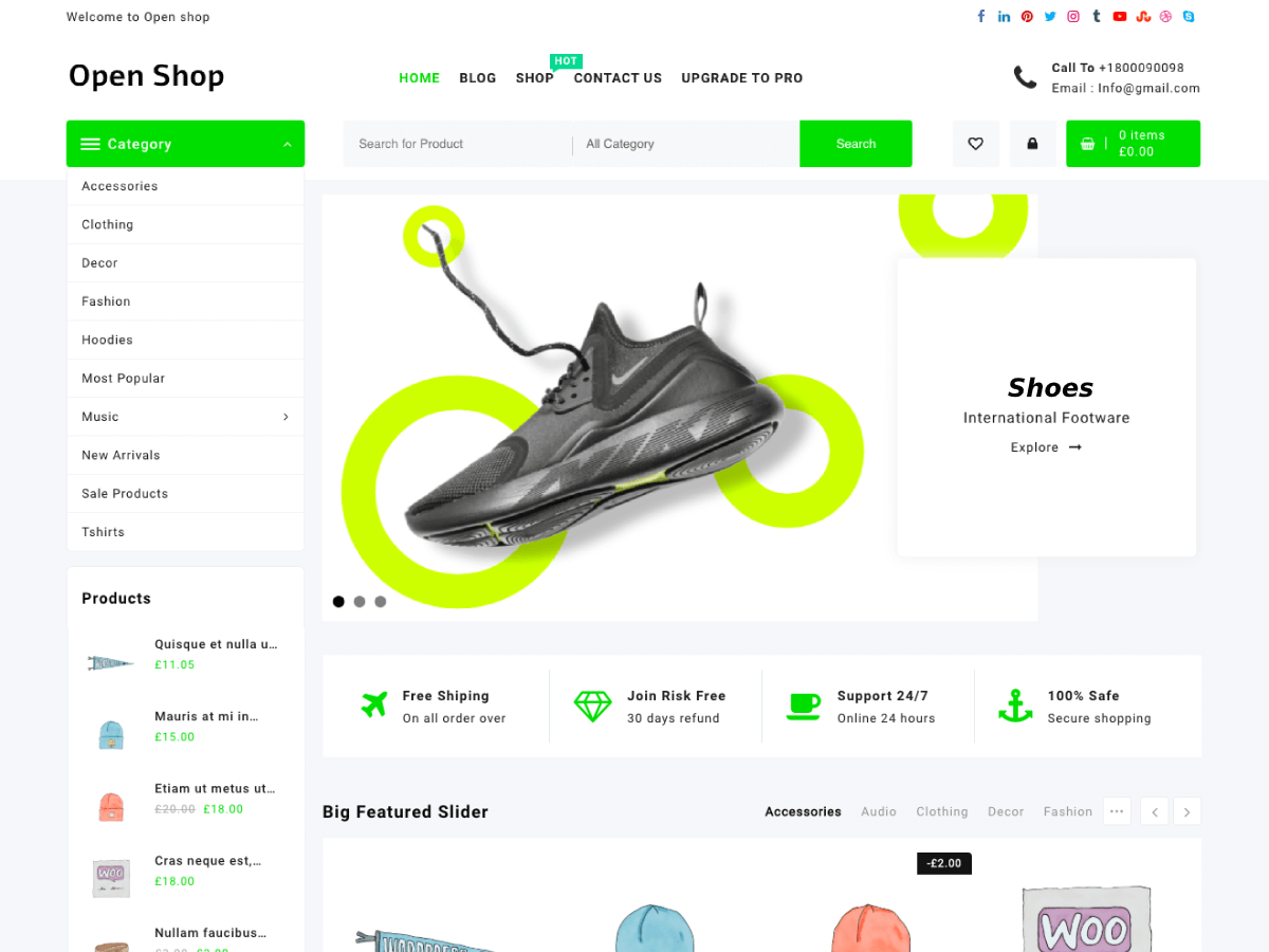 Open Shop theme screenshot