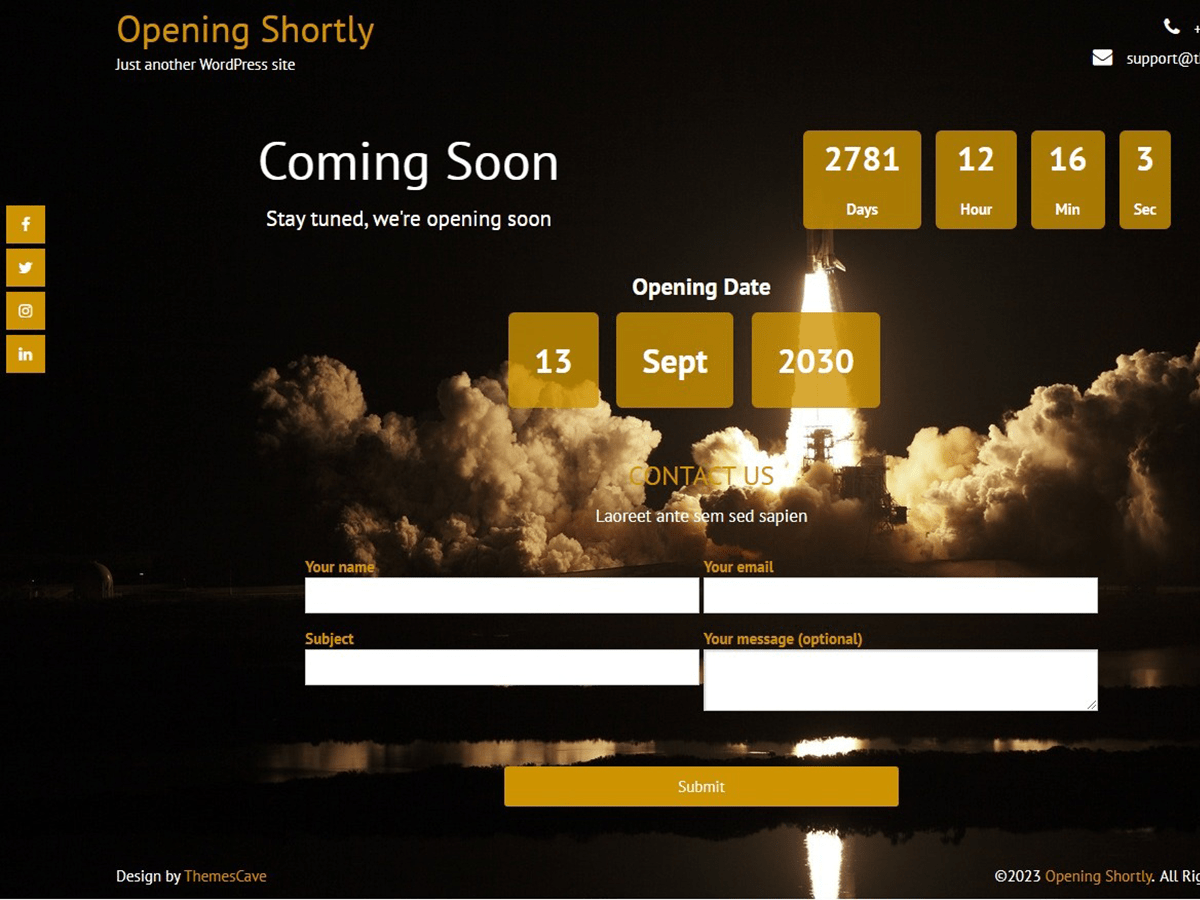 Opening Shortly Lite theme screenshot