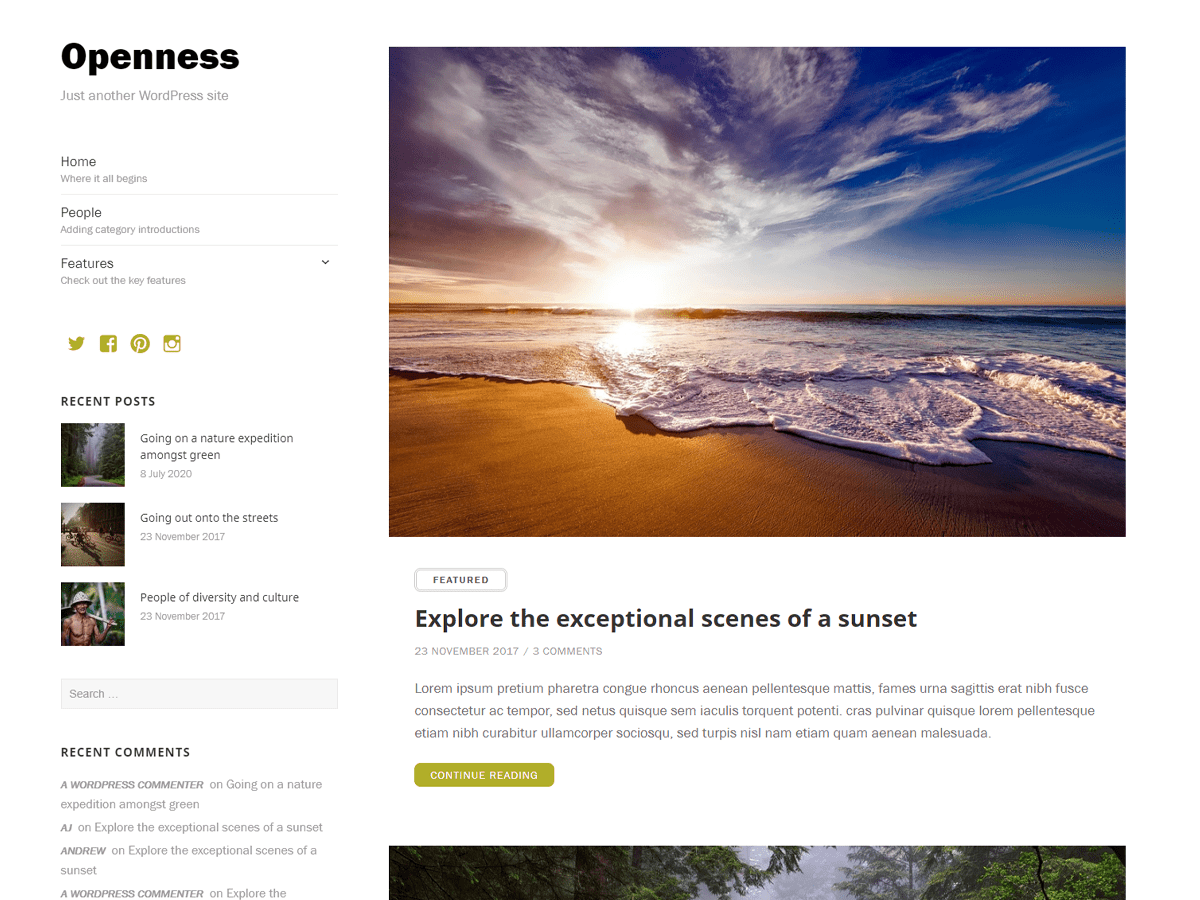 Openness theme screenshot