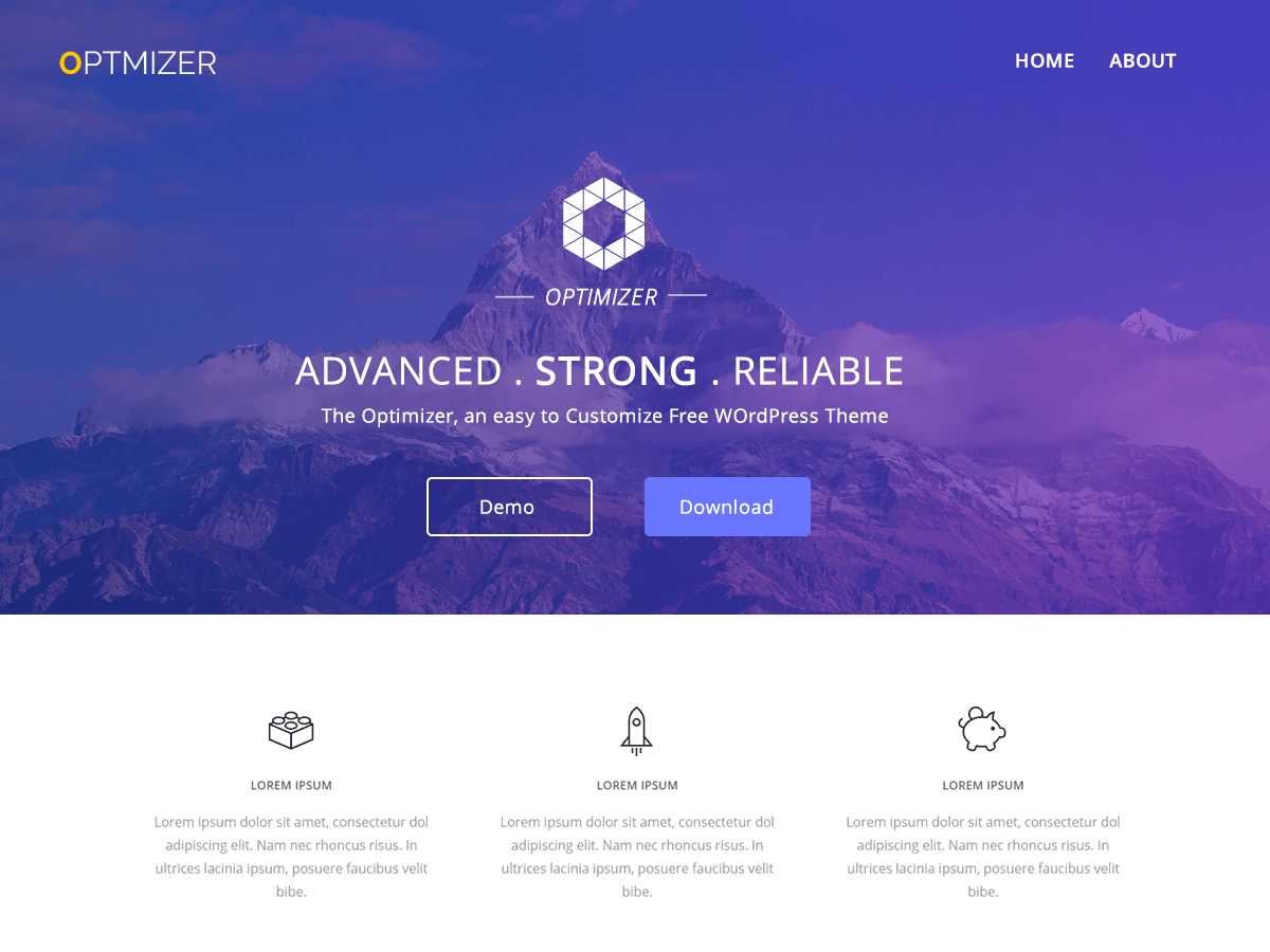 Optimizer theme screenshot