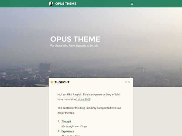 Opus theme screenshot