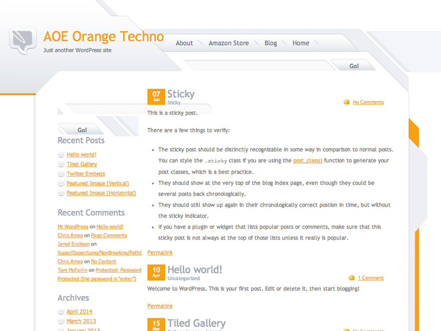 Orange Techno theme screenshot