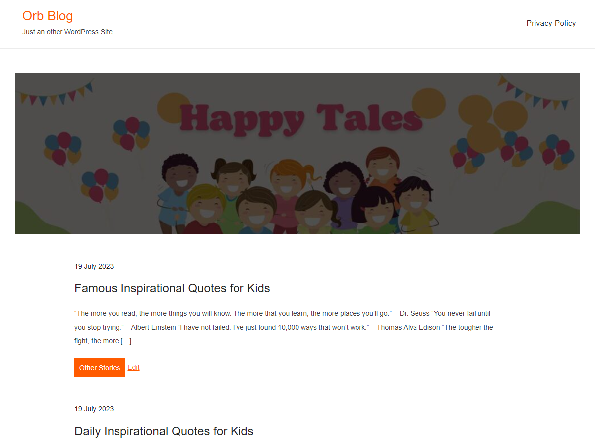 Orb Blog theme screenshot