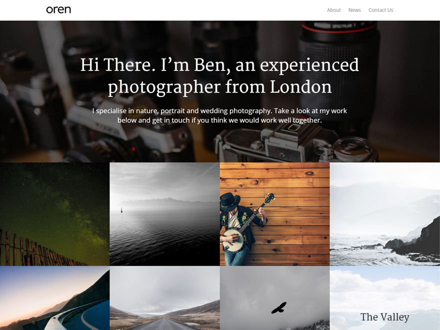 Oren theme screenshot