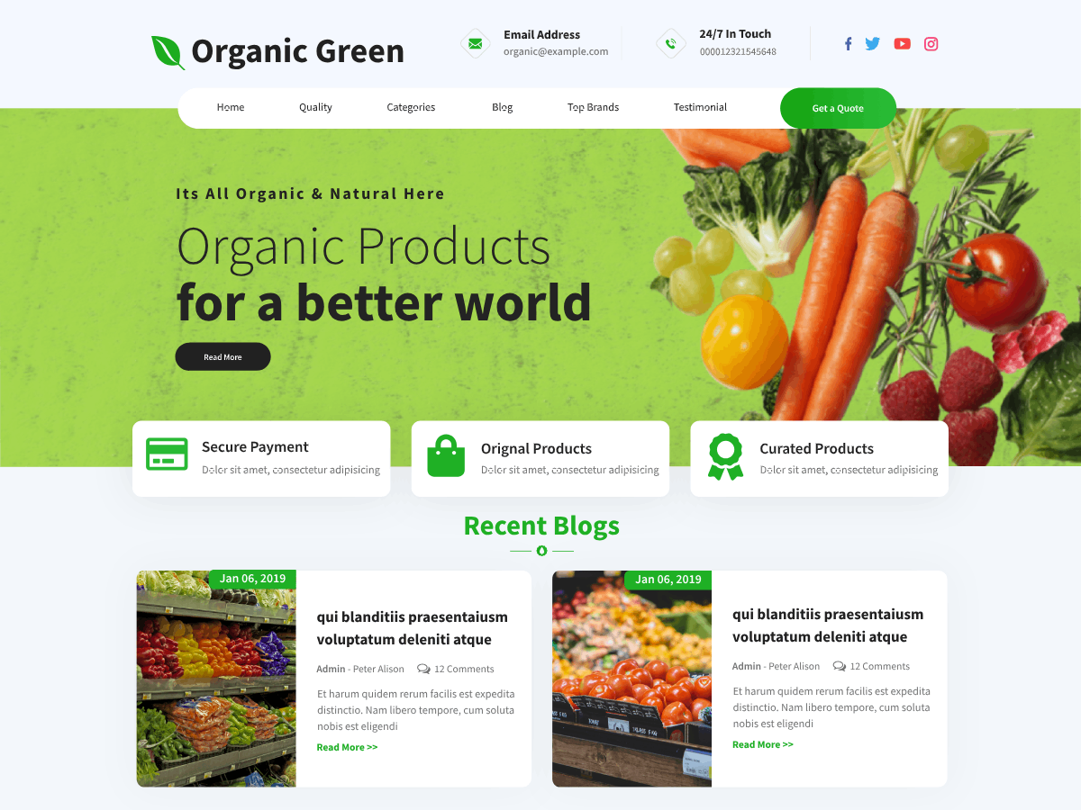 Organic Green Blocks theme screenshot