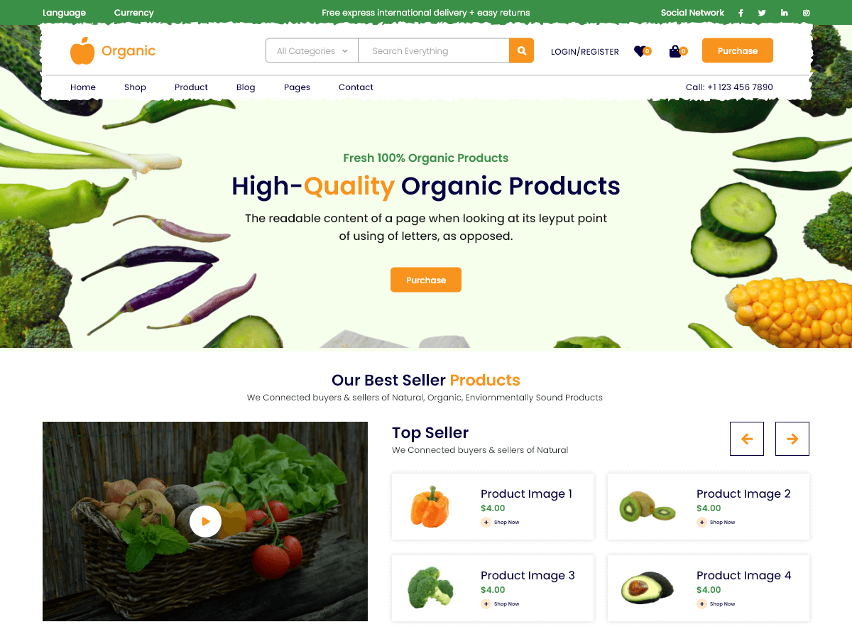 Organic Market theme screenshot