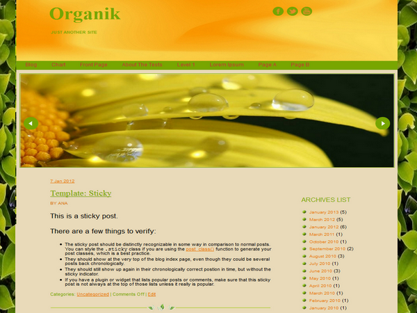 Organik theme screenshot