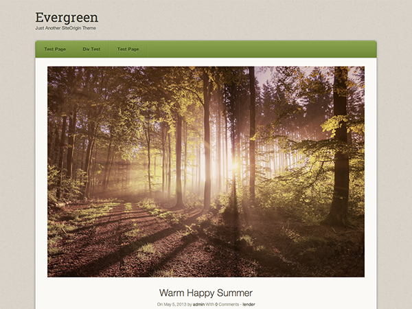Origami Evergreen theme screenshot