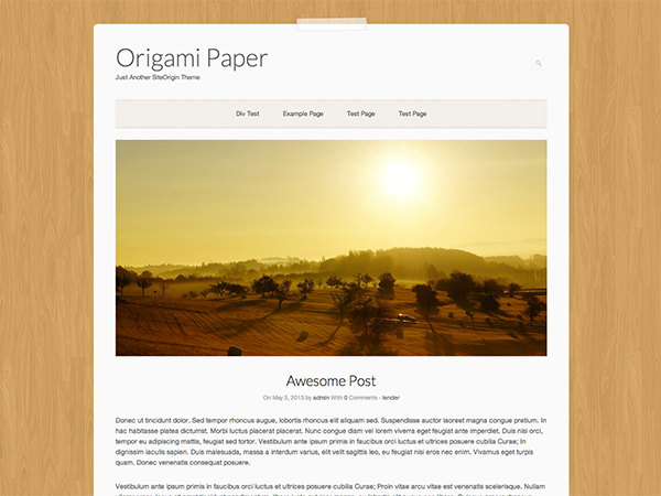 Origami Paper theme screenshot