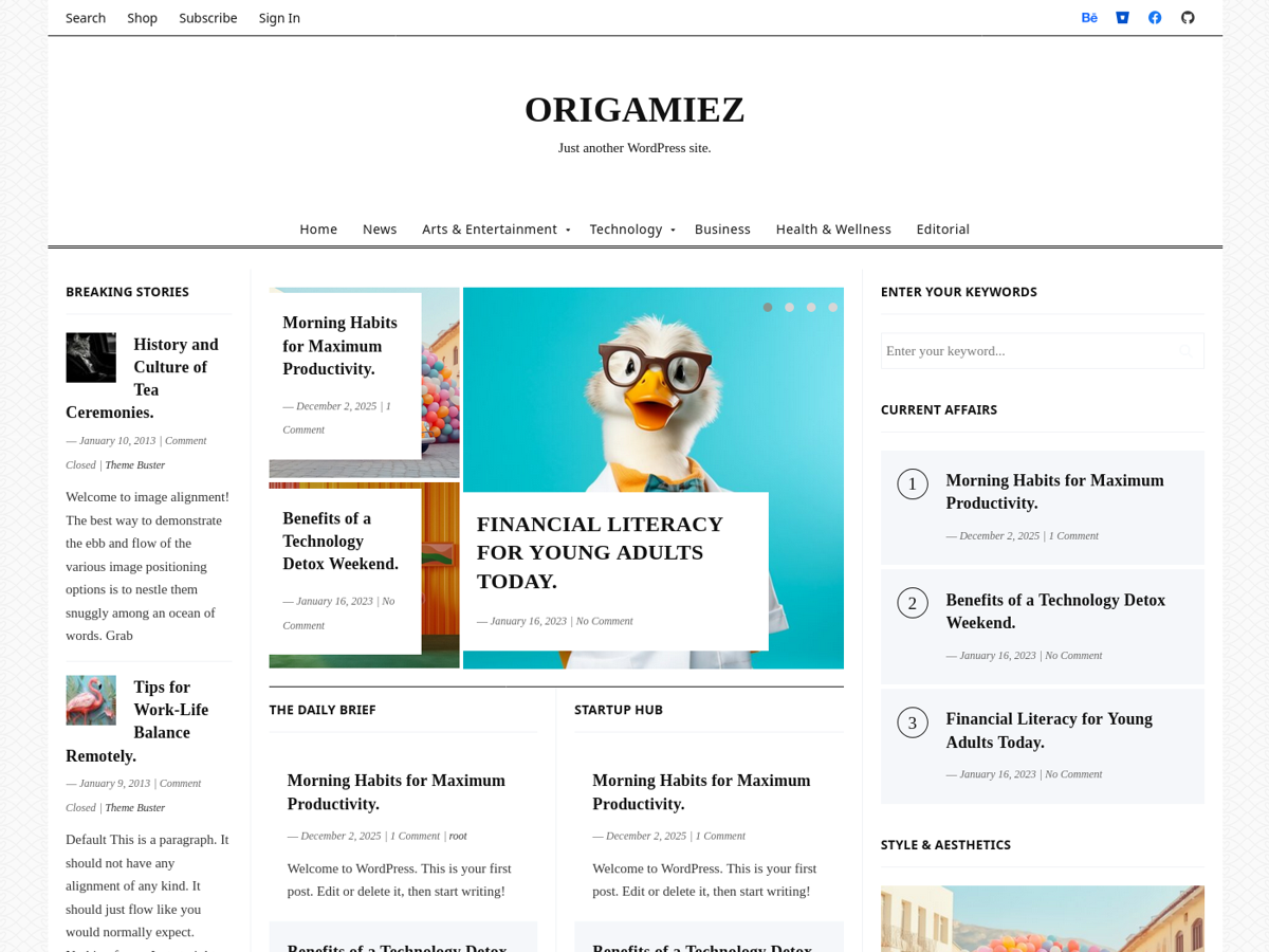 Origamiez theme screenshot