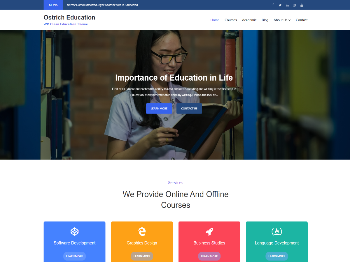 Ostrich Education theme screenshot