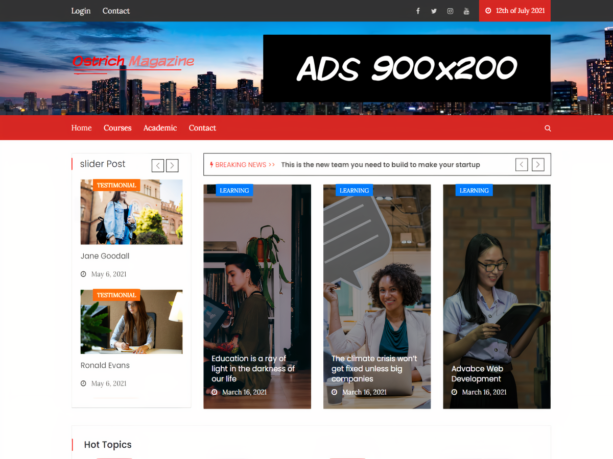 Ostrich Magazine theme screenshot