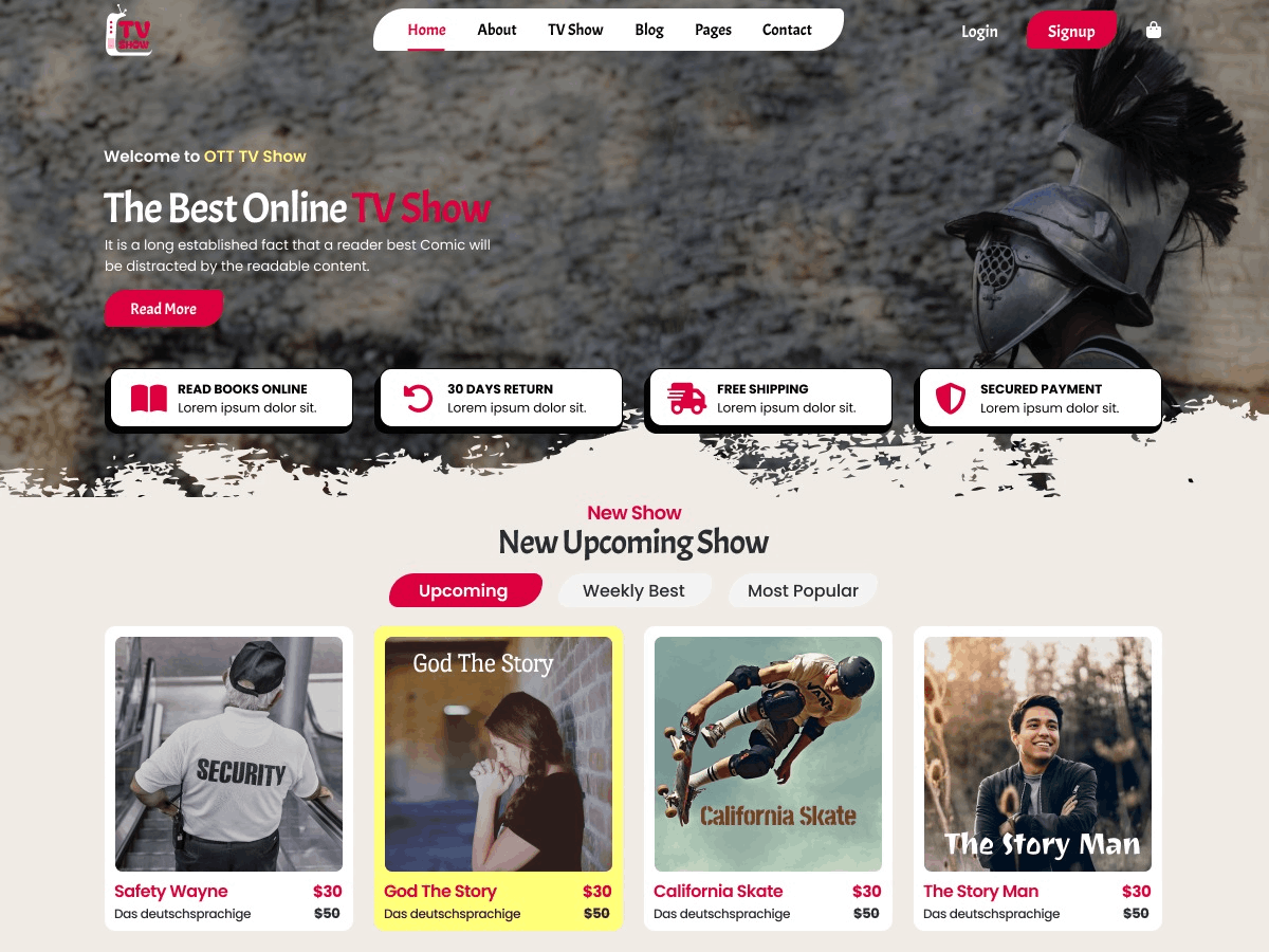 OTT TV Shows theme screenshot