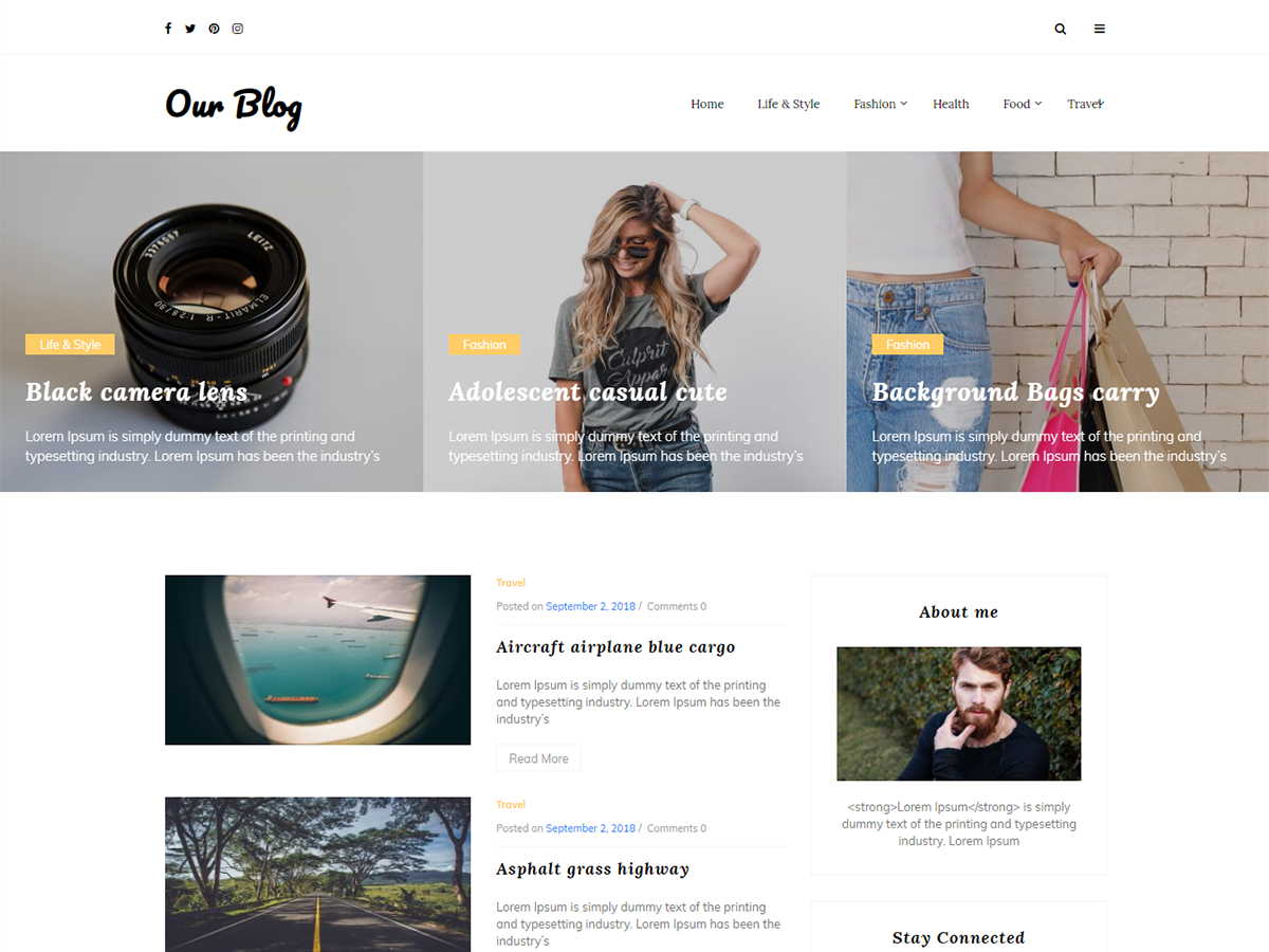 Our Blog theme screenshot