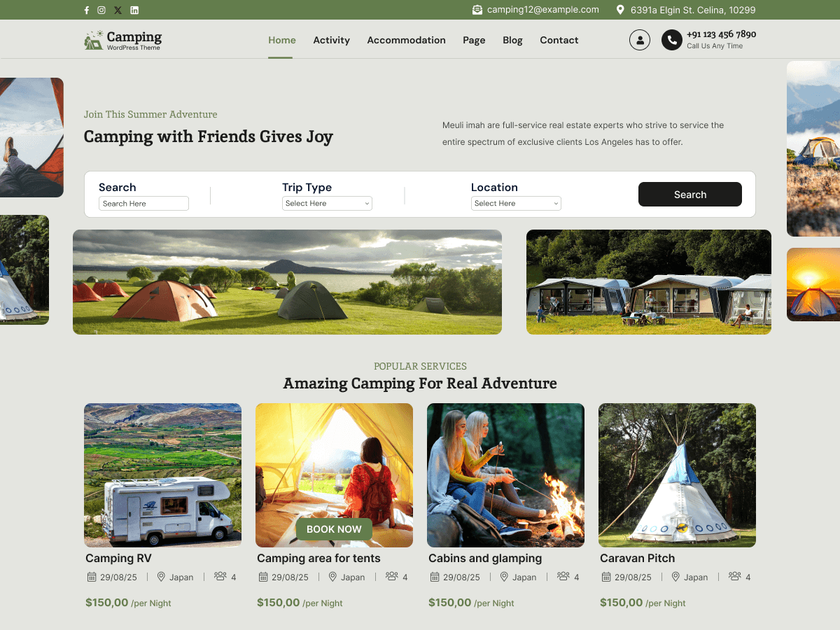 Outdoor Camping theme screenshot