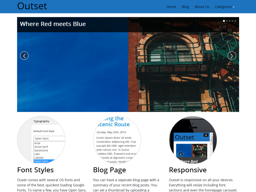 Outset theme screenshot