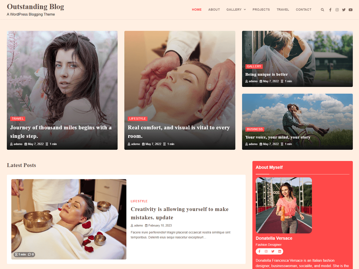 Outstanding Blog theme screenshot