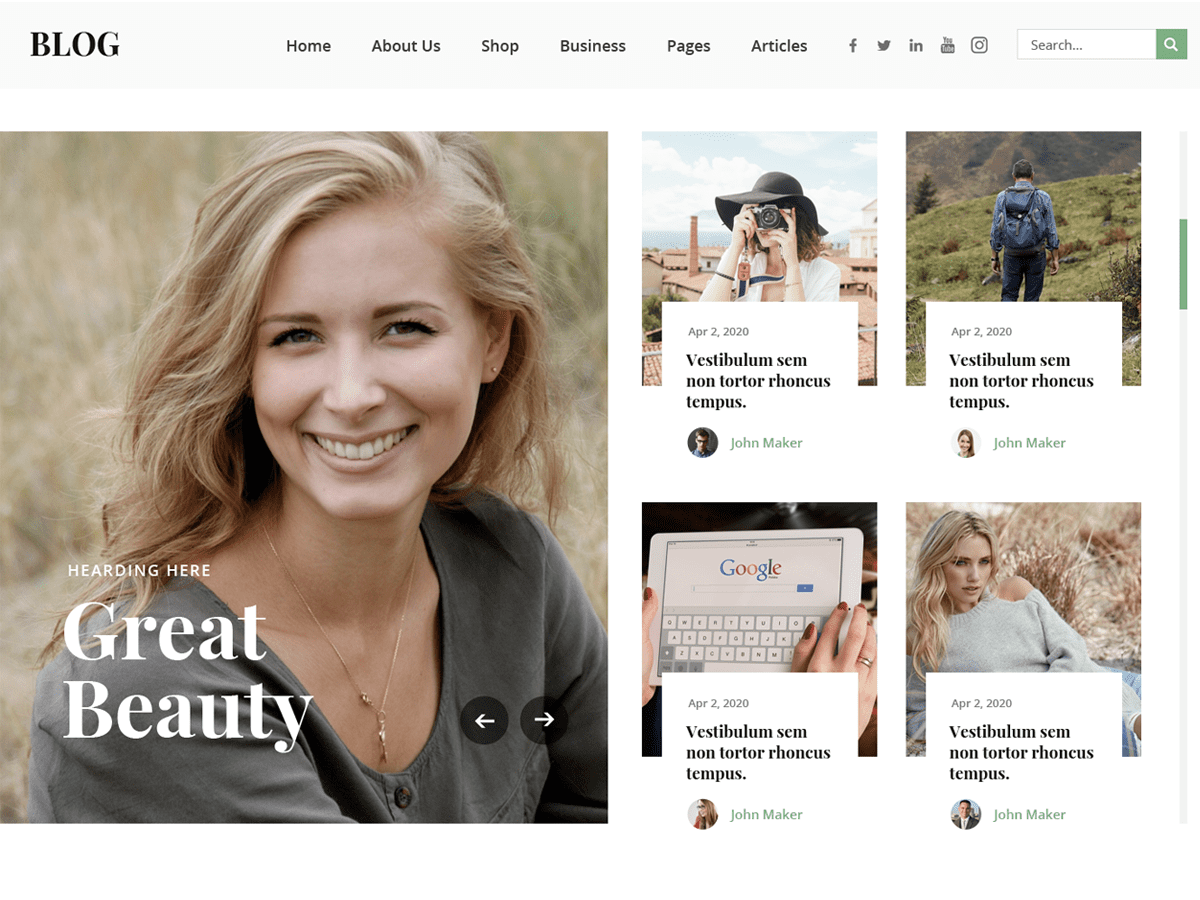 Ovation Blog theme screenshot