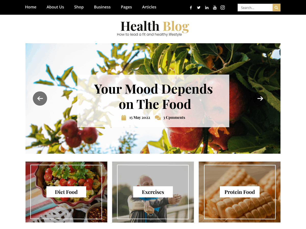 Ovation Health Blog theme screenshot