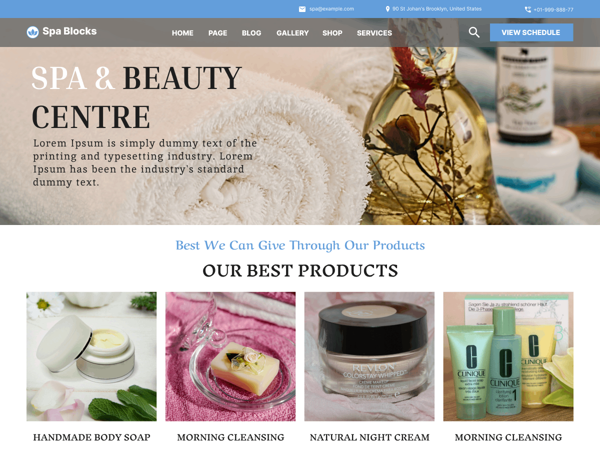 Ovation Spa Blocks theme screenshot