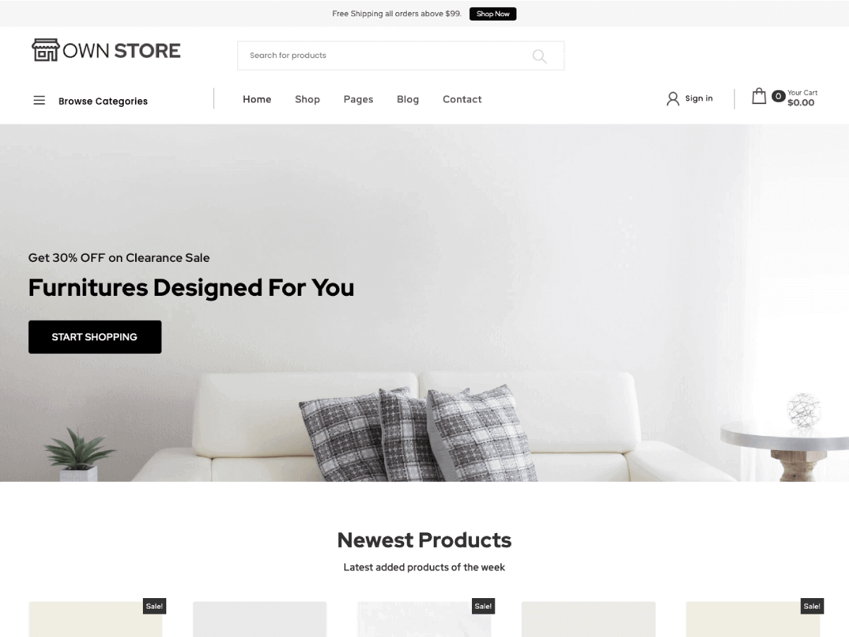 Own Store theme screenshot