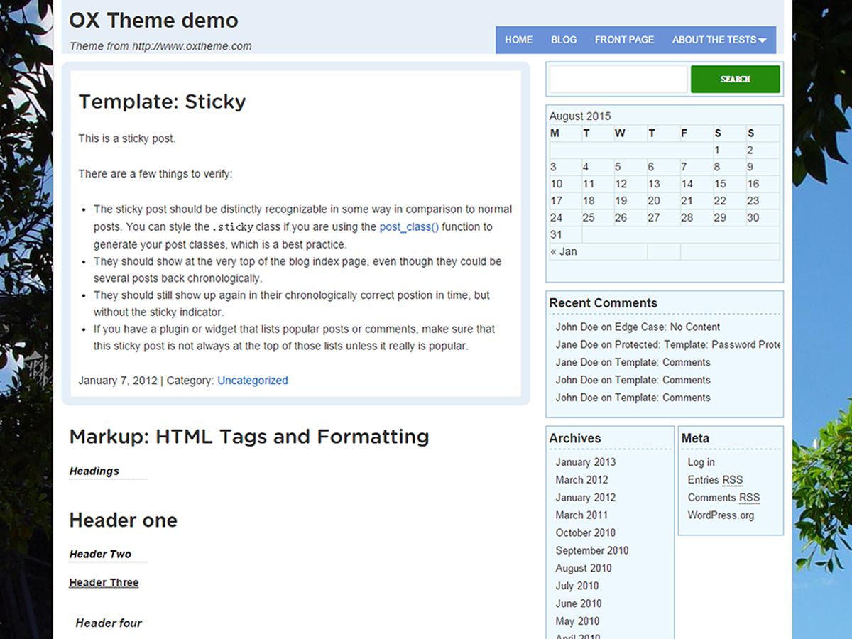 OXbox theme screenshot