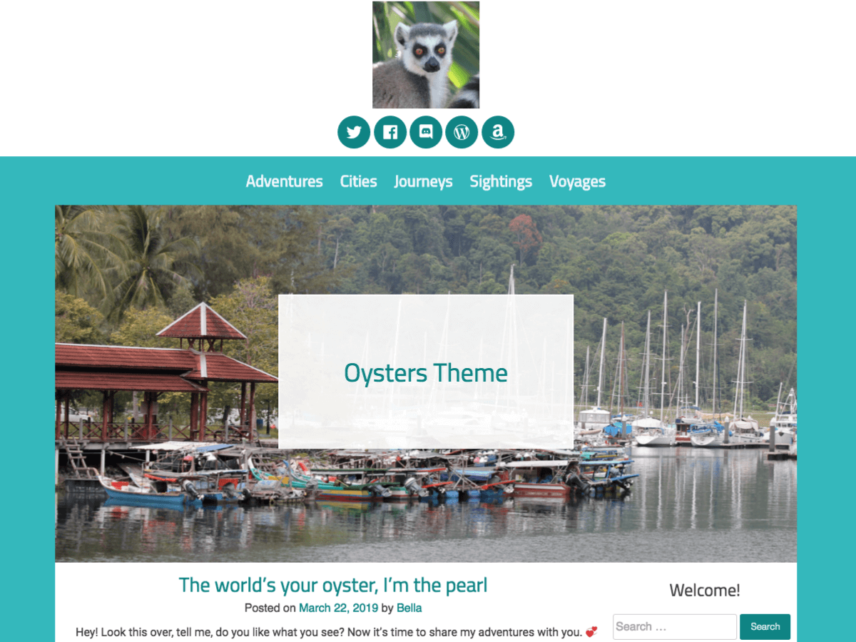 Oysters theme screenshot