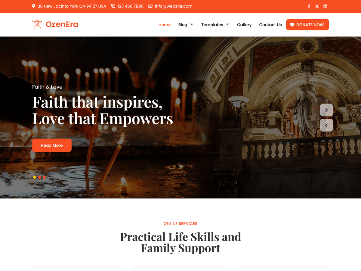 OzenEra Church theme screenshot